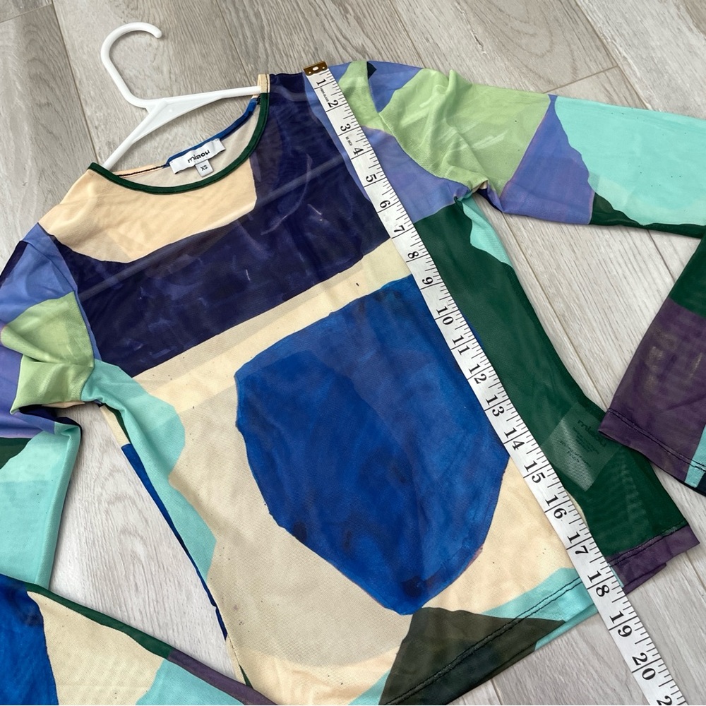Miaou Mesh Tshirt paloma elsesser long sleeve abstraction print Blue (xsmall) - Picture 8 of 8